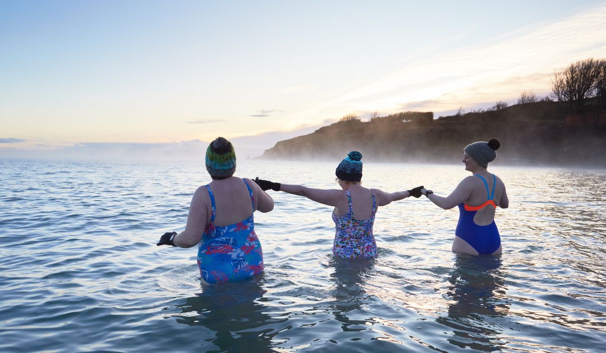 Women swimming in the sea