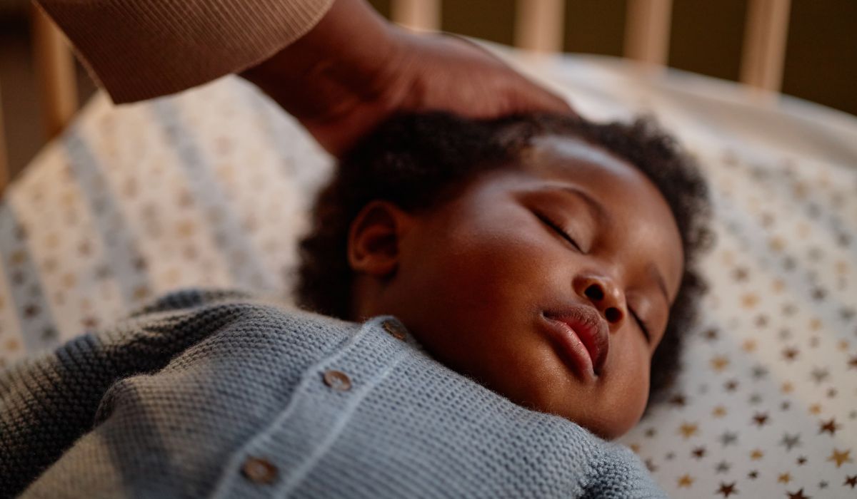 Baby sleep in cot