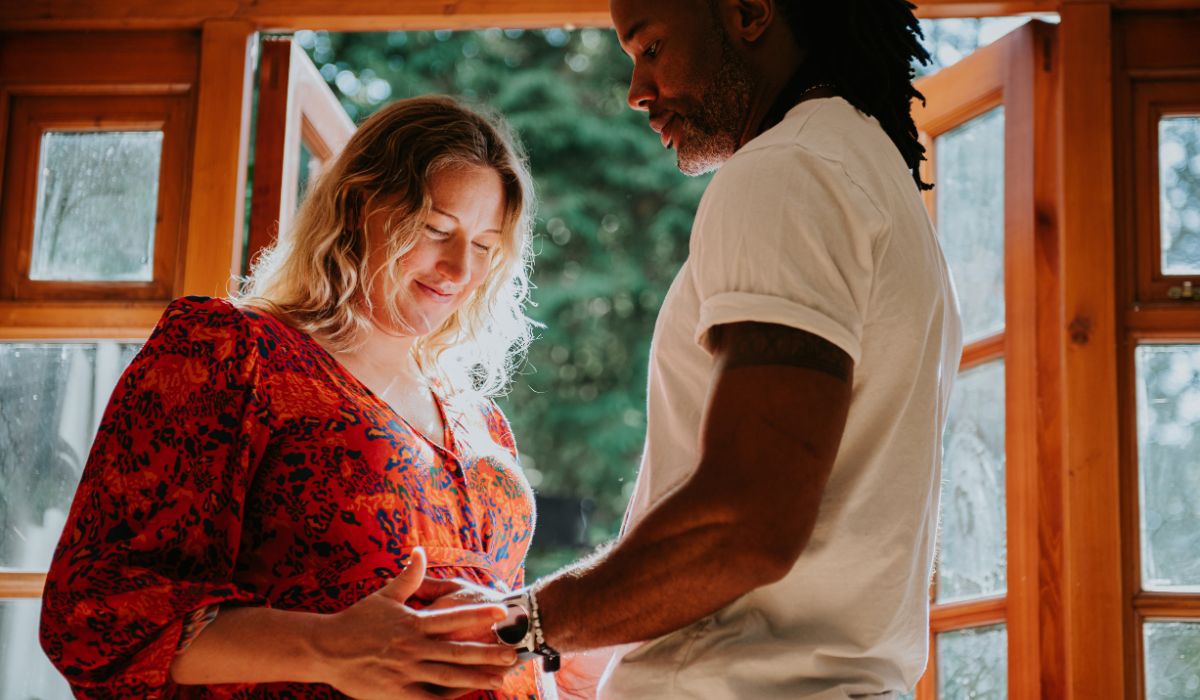 Pregnant woman and partner