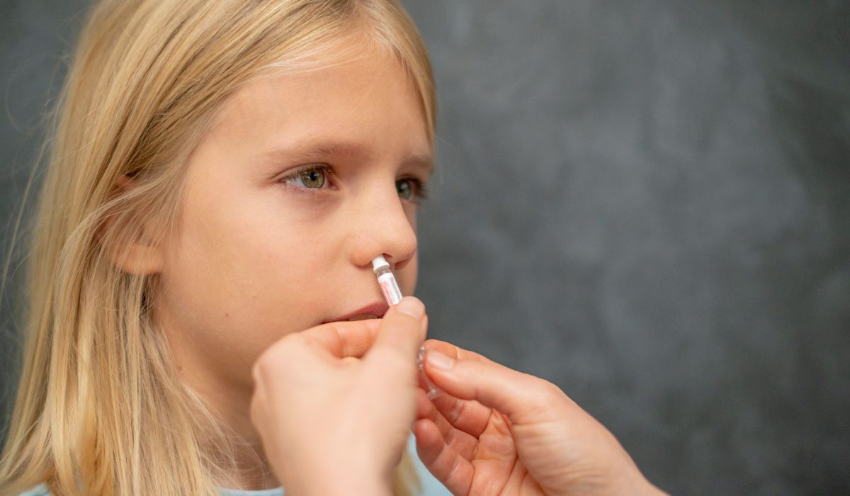 Child getting vaccine