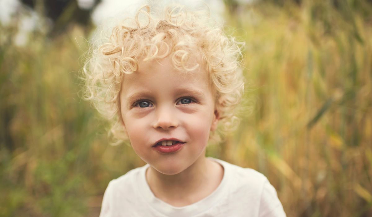 Toddler boy outside