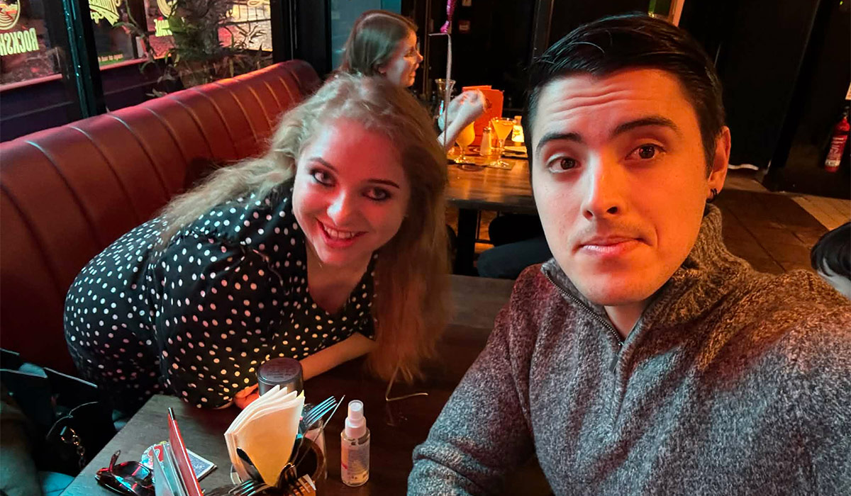 Me and my husband Rado taking a quick selfie in the restaurant. Pic: Supplied