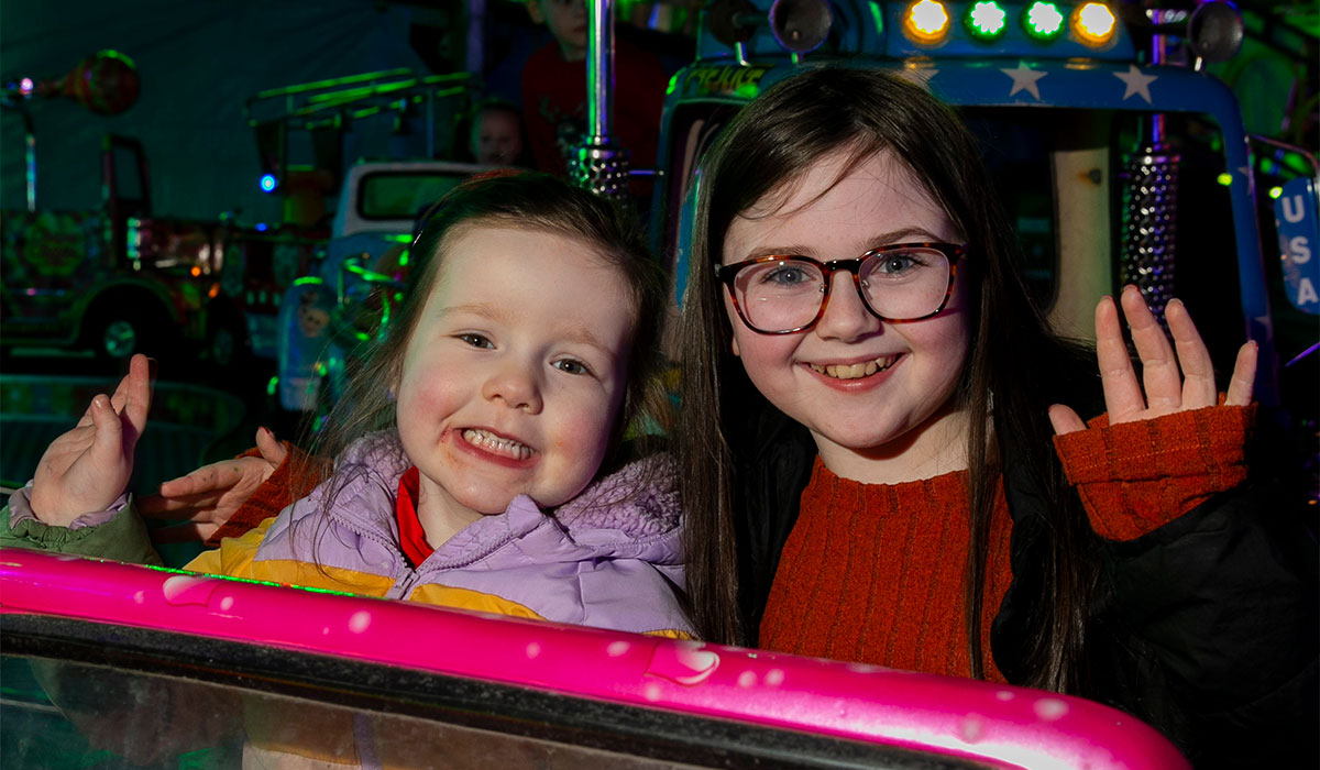 Gracie Marsden 3 & Sarah Nugent 12 both from Swords during a preview night at Funderland at the RDS, Dublin. Pic: Gareth Chaney