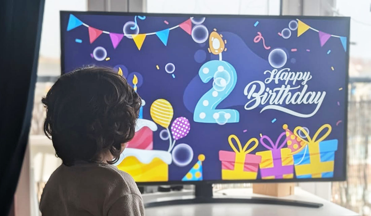 We played a Happy 2nd Birthday song on YouTube and he hated it. Pic: Supplied