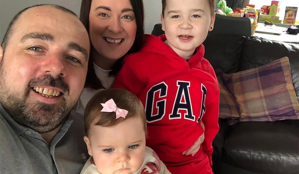 Jim and Elizabeth McKenna with son David (7) and daughter Eimear (11mo). Pic: PA