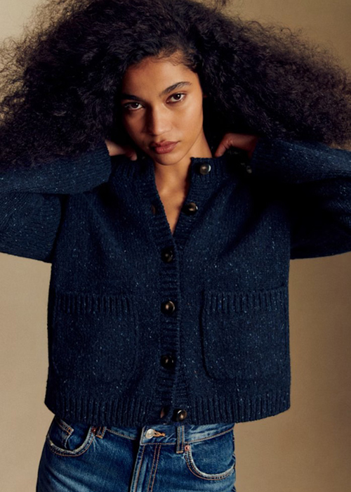 Edouard Cardigan in Navy (€150). Pic: Sezane