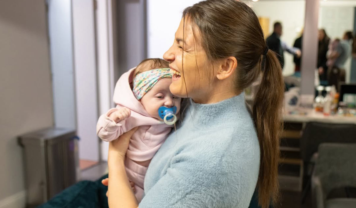 Katie Taylor meets with influencer Tadhg Fleming and his family. Pic: Tadhg Fleming