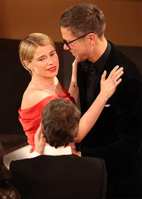 Jessie Buckley with her husband Freddie Sorensen. Pic: Patrick T. Fallon/AFP via Getty Images