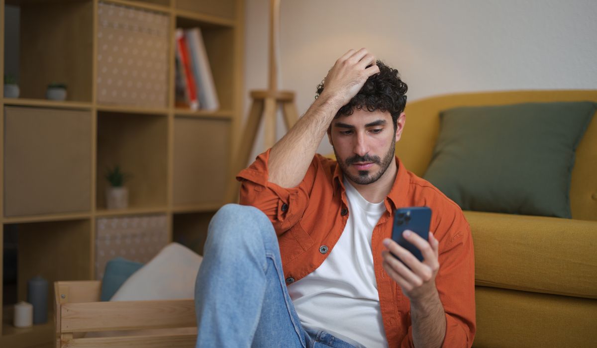 Man looking at phone