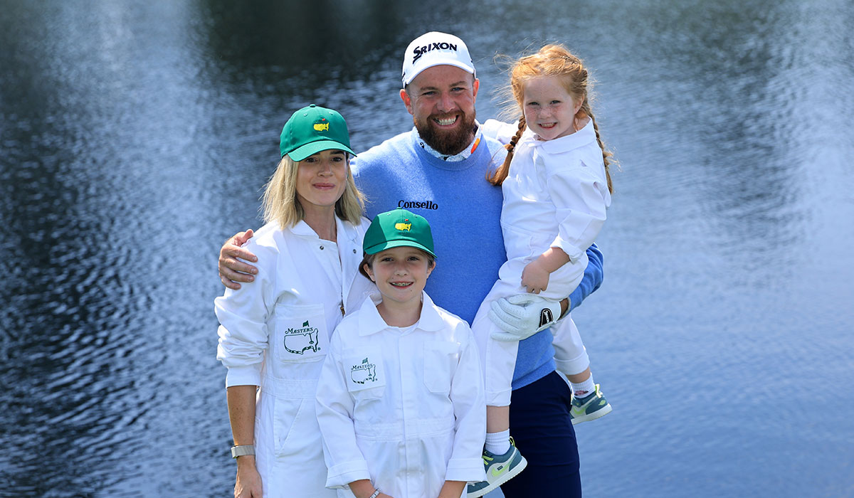 Shane Lowry poses with wife Wendy and daughters Iris and Ivy. Pic: David Cannon/Getty Images