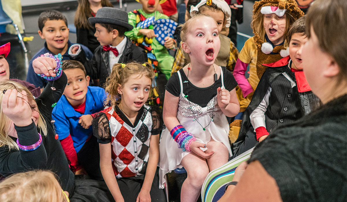 Surprised audience in theater circus