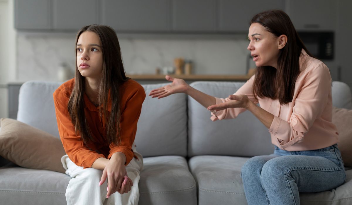 Mother arguing with teen