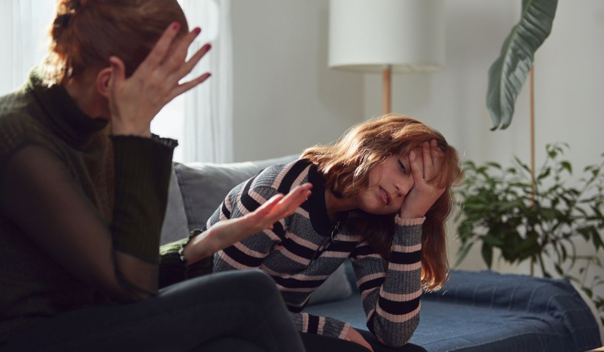 Mother arguing with teen