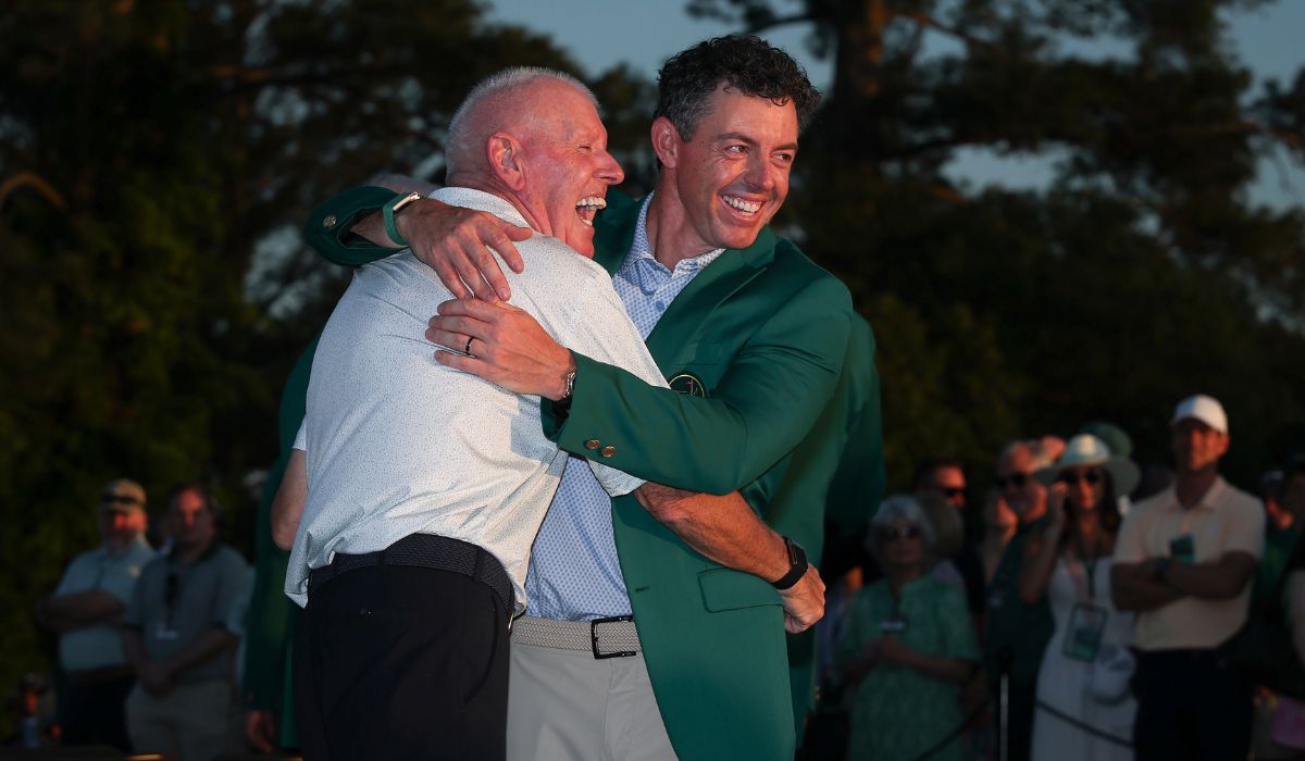 Rory McIlroy celebrates with his father. PIC: Andrew Redington/Getty Images