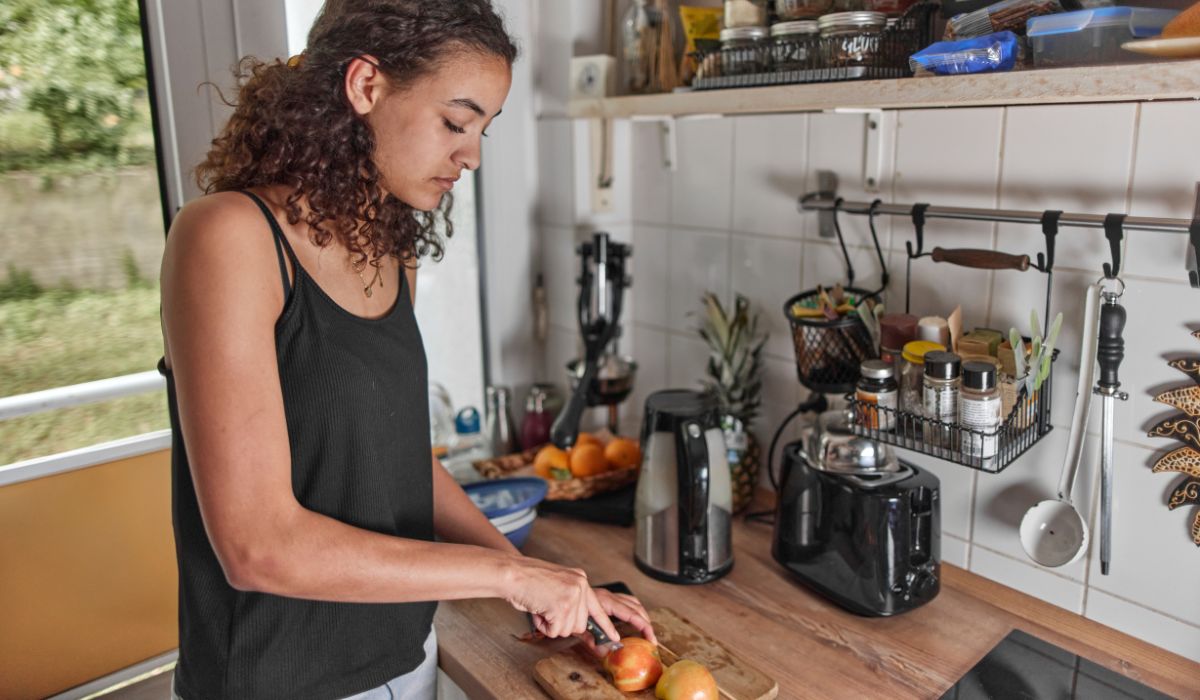 Teen cooking