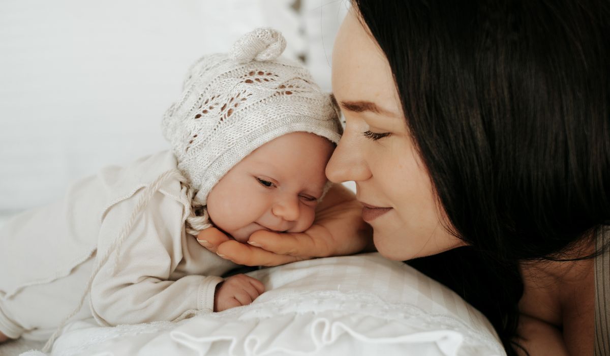 Mother and cute baby