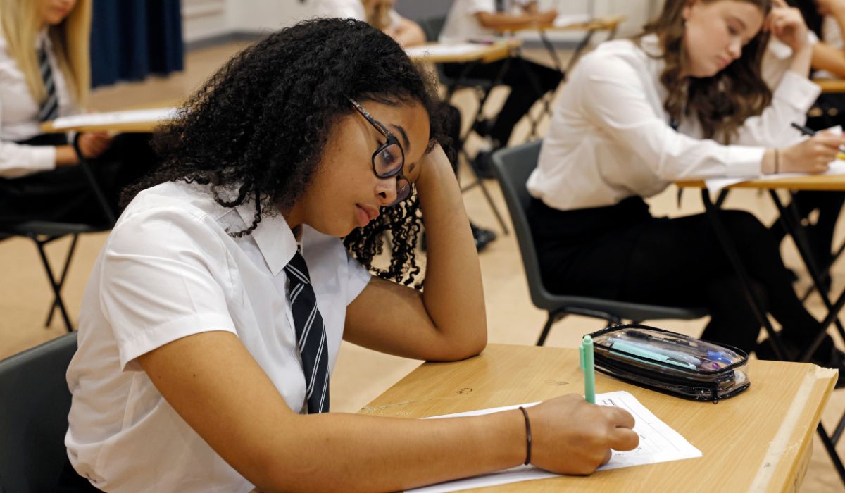 Student doing exam