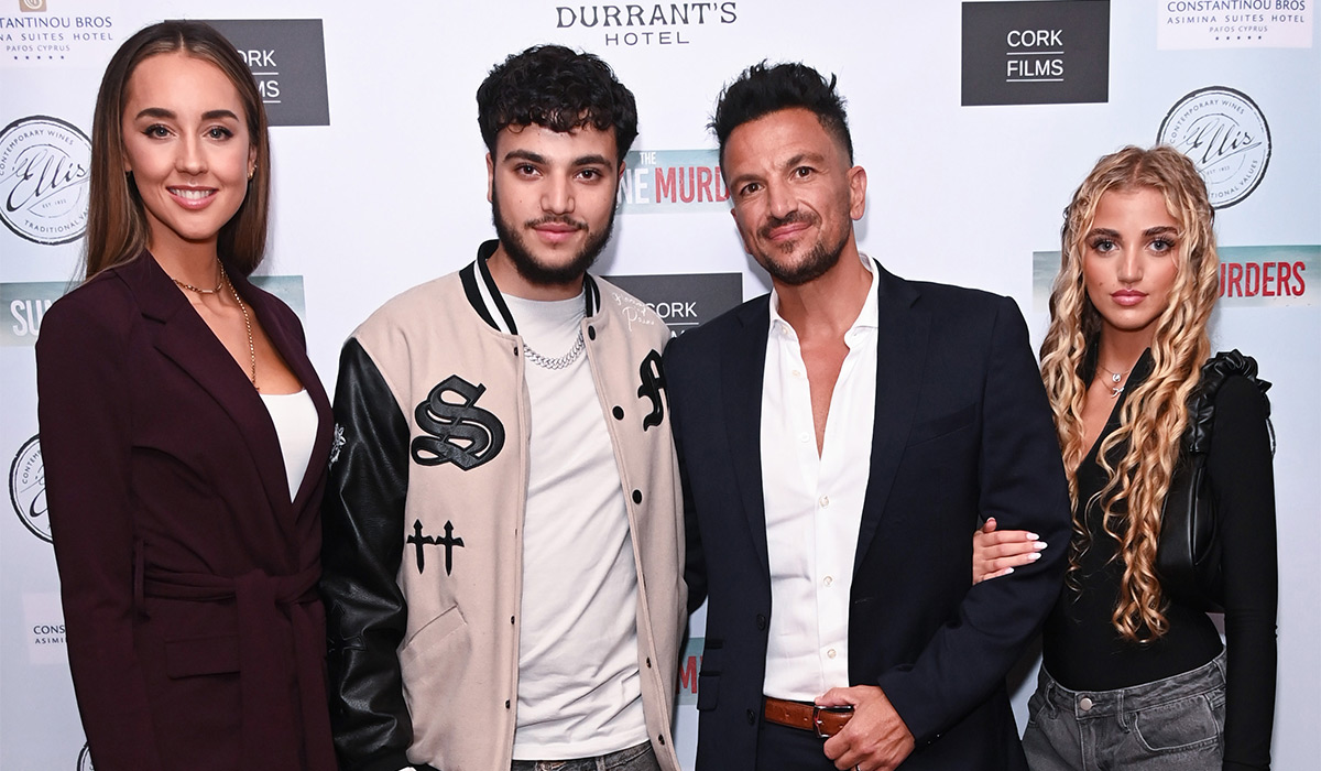 Emily Andre, Junior Andre, Peter Andre and Princess Andre attend "The Sunshine Murders" media launch at Durrants Hotel. Pic: WireImage