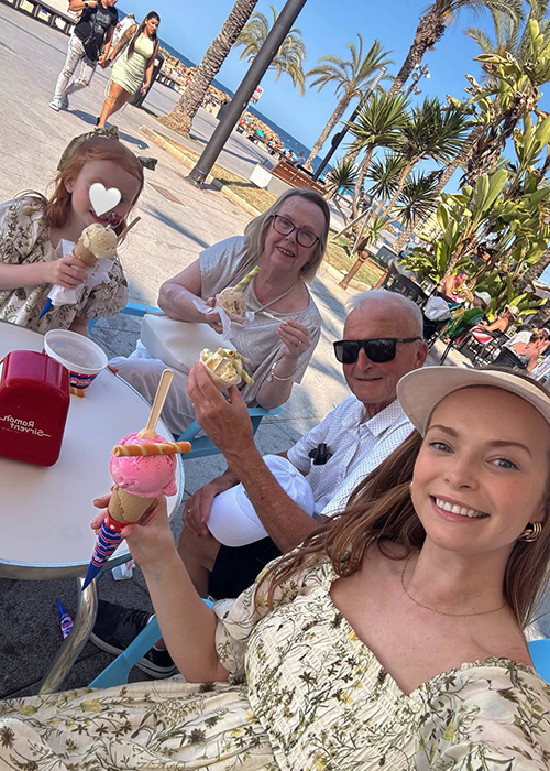 Aoife Walsh on holiday with her daughter and parents. Pic: Aoife Walsh/Instagram