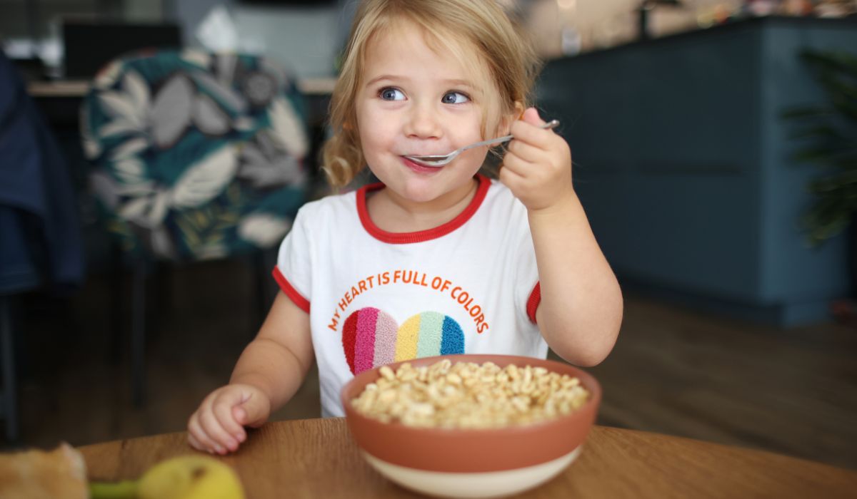 Girl eating cereal