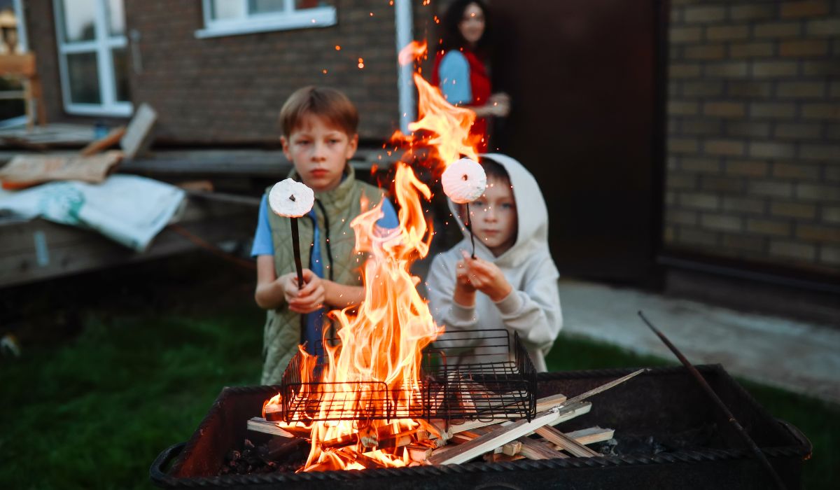 Children making s'mores summer accidents