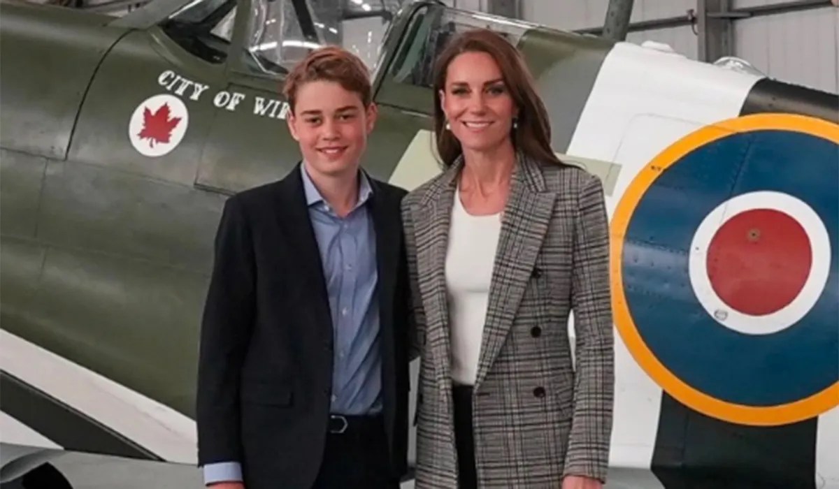Prince George and Princess Kate on a visit to a RAF base. Pic: Prince and Princess of Wales Instagram