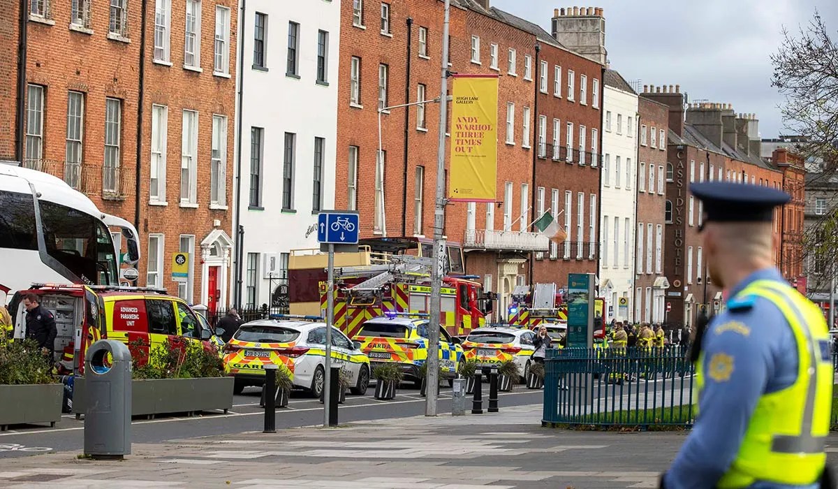 Parnell Square Incident, A view of the Scene on Parnell Square. Pic: Tom Honan