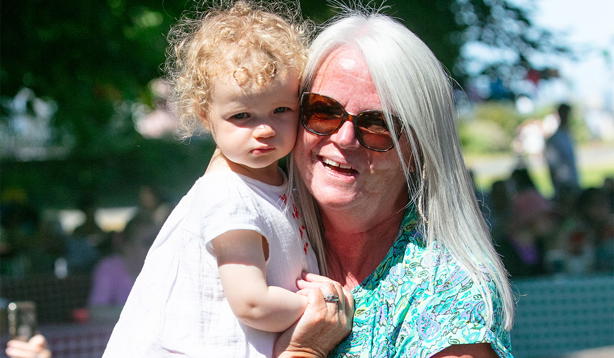 Brenda Hayes with grand daughter Cassie Hayes 2 both from Cabinteely. Pic: Gareth Chaney