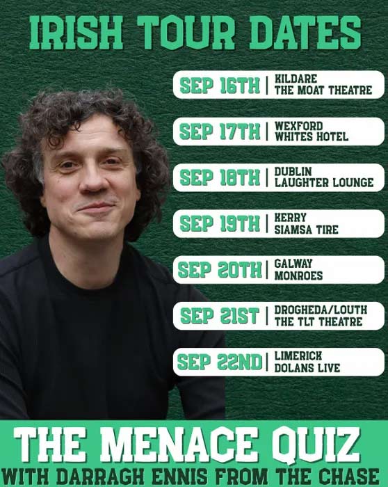 Darragh Ennis Irish Tour Press Release September 2026. Pic: Supplied