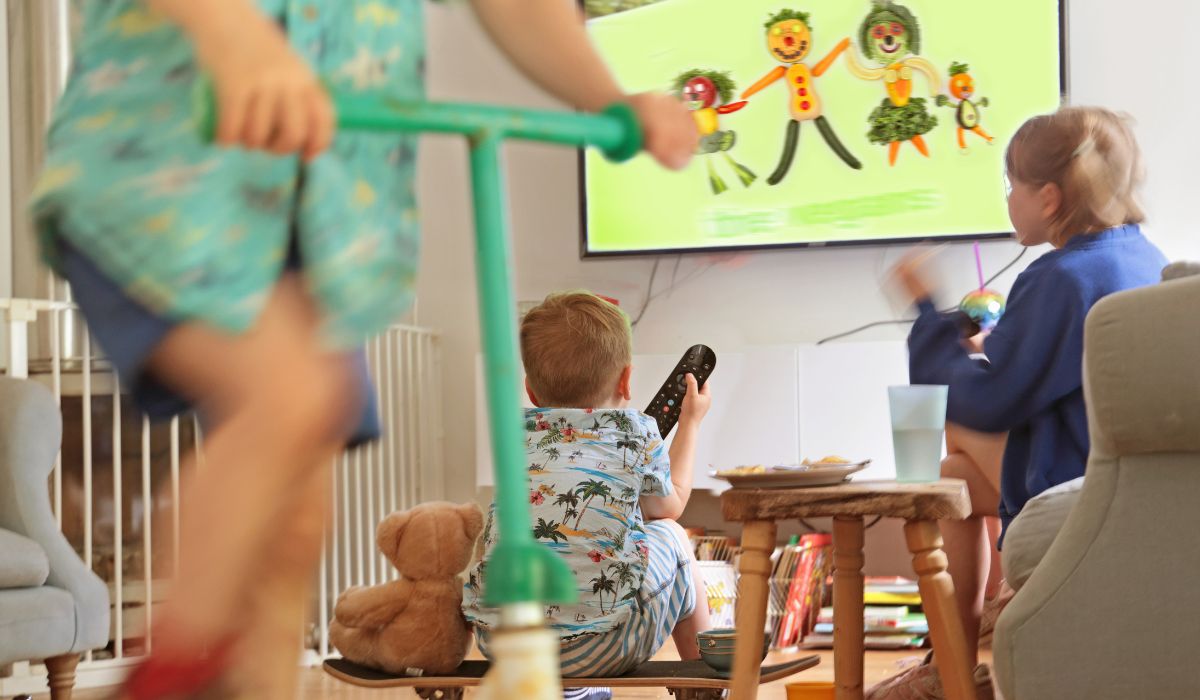 Children watching television