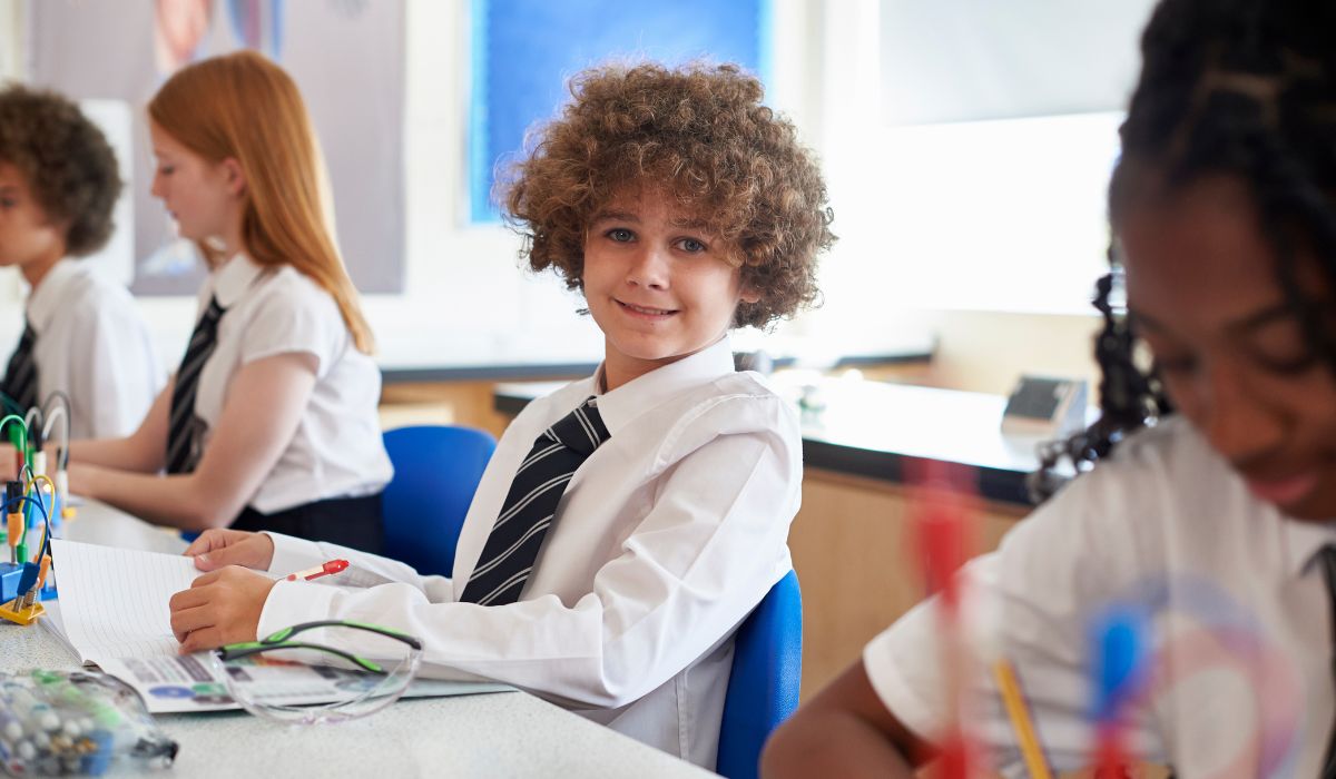 Boy in secondary school