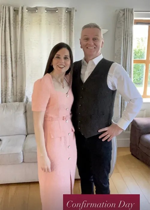 Dáithí Ó Sé and Rita on their son's Confirmation Day. Pic: Rita Ó Sé / Instagram