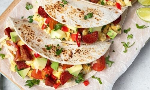 Chorizo And Egg Breakfast Tacos